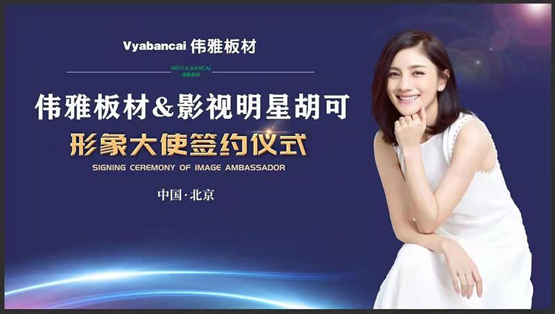 伟雅板材签约影视明星胡可形象大使